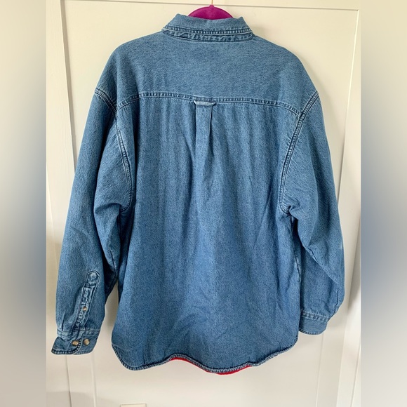 VINTAGE 90’s HERRINGBONE NATURALS MENS LINED DENIM/JEAN SHIRT/JACKET, L - Picture 9 of 15